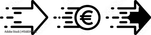 Black arrows and euro symbol graphic design illustration currency finance
