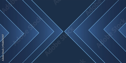Dynamic convergence of geometric blue arrowheads for sleek digital background, highlighting symmetrical precision with a luminous depth and a modern, technological aesthetic