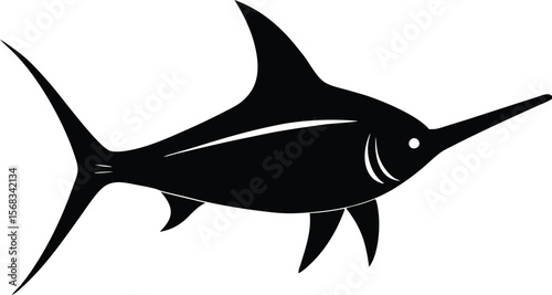 Silhouette of a Swordfish Ocean Animal