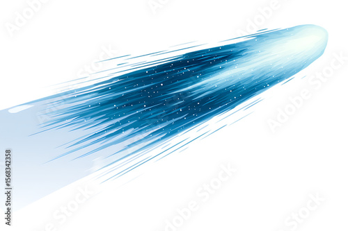 A Stunning Celestial Event: The Majestic Comet's Swift Passage  isolated on white background , cutout	