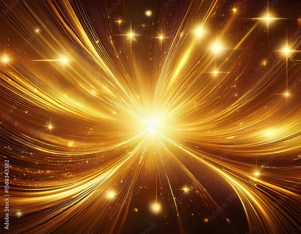 Obraz premium glittering golden sparkle explosion energy background design