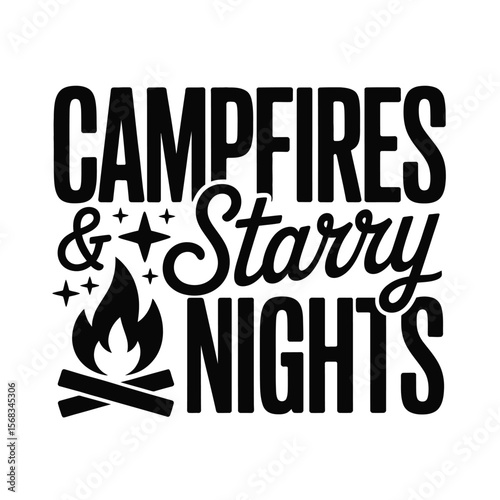 Campfires and Starry Nights Typography Design