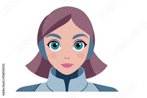 Digital Astronaut's Portrait: A sleek, stylized portrait of an astronaut character ready for a space mission. A vivid portrait reflecting an astronaut with a determined look