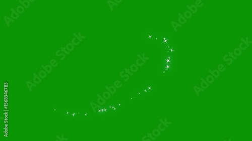 Magic FX, Twinkling stars night sky, stars shine animation, white cartoon sparkles in doodle style, blinking stars Chroma key, energy explosion, Starlight on green screen background. 4k animation
