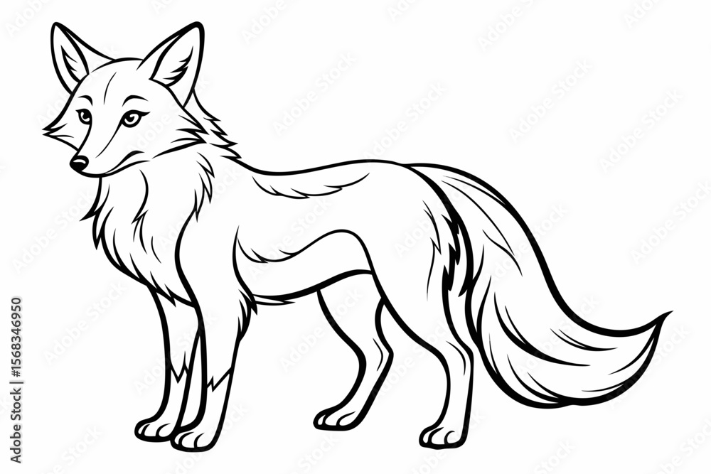Obraz premium coloring page line art the fox black vector