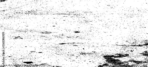 Grainy grunge photo filter background. Black particles, fibers and flecks wallpaper. Vintage rough dirt dotted overlay. Vector sandy gritty template.