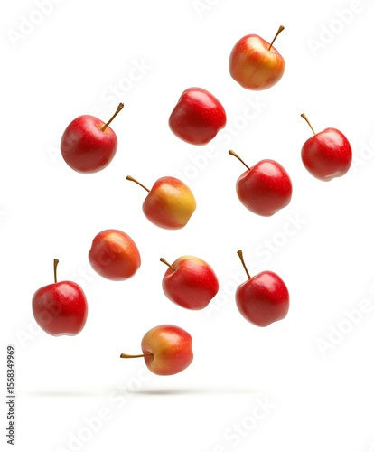 red cherries isolated on white