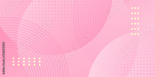 Wallpaper Mural Minimalist banner background pastel pink and white gradations. Circle effect style geometric, abstract background. Eps 10. Torontodigital.ca
