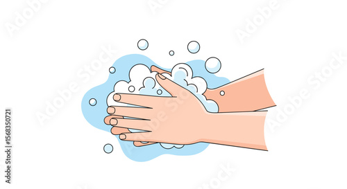 Demonstration of proper handwashing technique with soap and water to remove germs and bacteria effectively