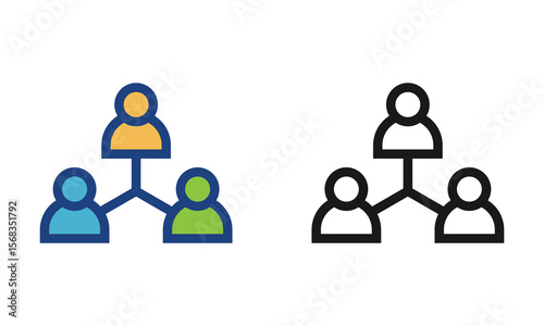 A hierarchical network diagram, IT Network Communication Technology Icon.