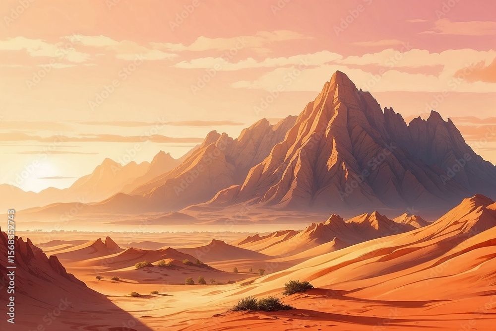 Naklejka premium sunset in the desert