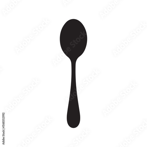 Spoon icon vector silhouette kitchen utensil symbol isolated on white background