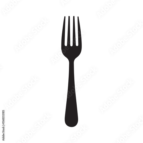 Fork spoon icon silhouette vector symbol silverware isolated on white background