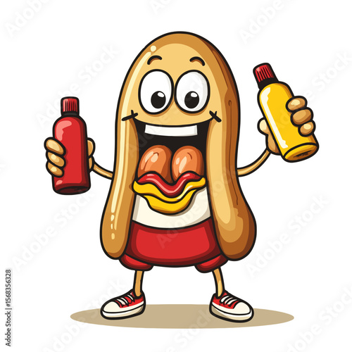 hot dog with mustard