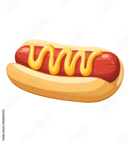 hot dog with ketchup and mustard