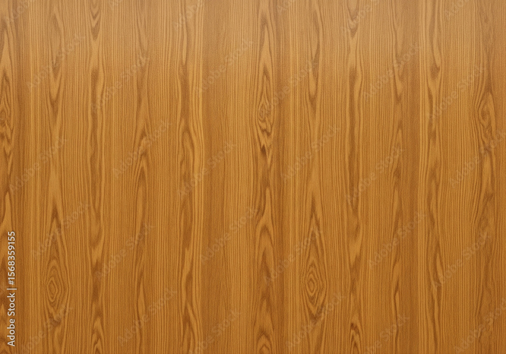 Naklejka premium High-resolution varnished oak wood texture, seamless and glossy surface, visible straight wood grains, rich golden brown tone, evenly lit, suitable for premium product design