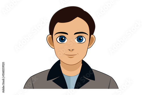 Friendly Avatar: A smiling avatar, portraying an individual's face, suggesting approachability and warmth. Embodying friendly visual language for diverse applications.