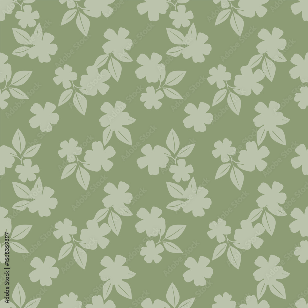 Fototapeta premium Cute vector floral seamless pattern. Colorful flowers background. Trendy repeat texture for fashion print, wallpaper or fabric.