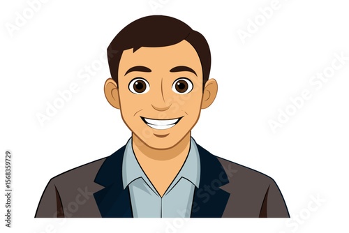Smiling Portrait of a Man: A headshot of a happy man, filled with confidence and charm. This image is perfect for conveying a positive and approachable demeanor.