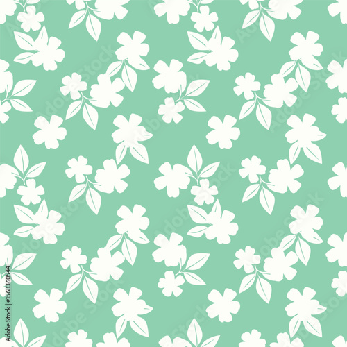Trendy Floral pattern in the many kind of flowers. Tropical botanical Motifs scattered random. Seamless vector texture. For fashion prints. Printing with in hand drawn style on peach background