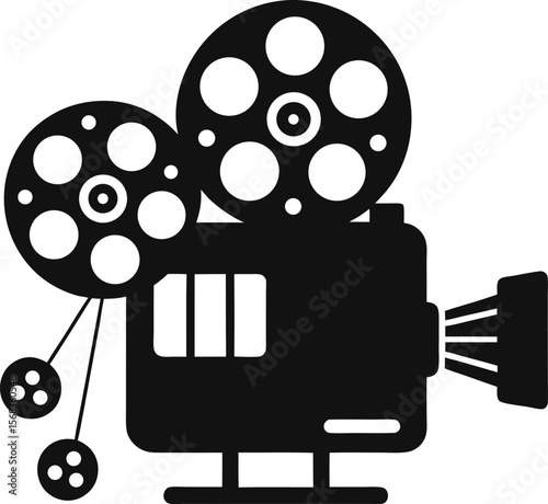 Vintage Film Projector Classic Cinema Icon and Movie Reel Nostalgia