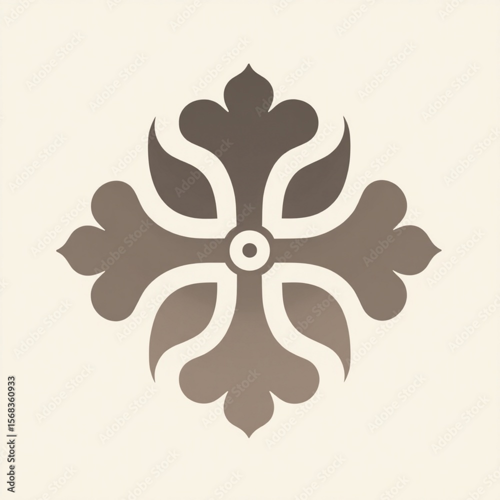 Fototapeta premium abstract flower icon with stylized petals