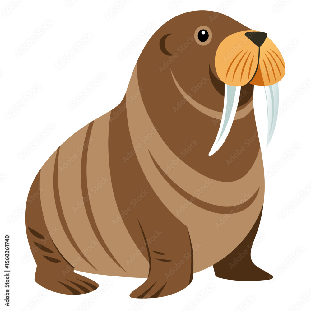 Obraz premium illustration of a cartoon walrus