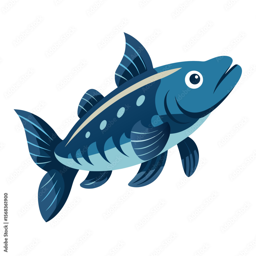 Fototapeta premium fish coelacanth on white background