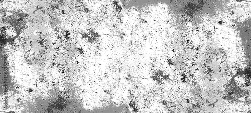 Grainy grunge photo filter background. Black particles, fibers and flecks wallpaper. Vintage rough dirt dotted overlay. Vector sandy gritty template.