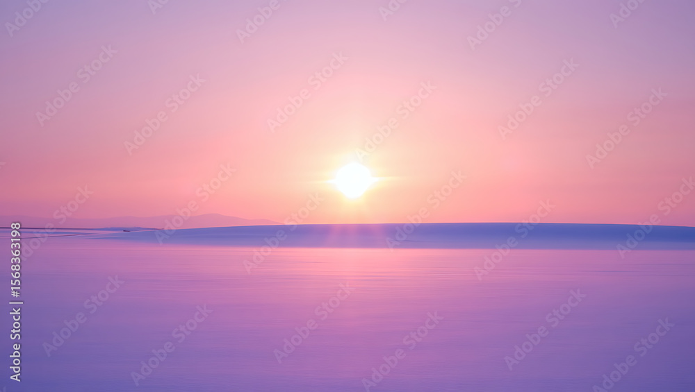 Obraz premium Sunrise and sunset paint the sky orange over the beautiful ocean, with reflections dancing on the water near the beach