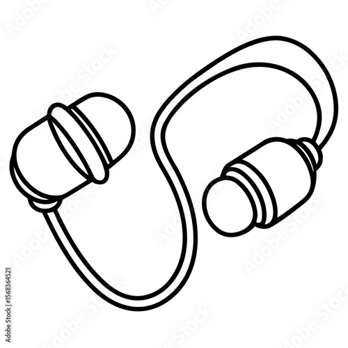 Minimal Earplug Icon Vector