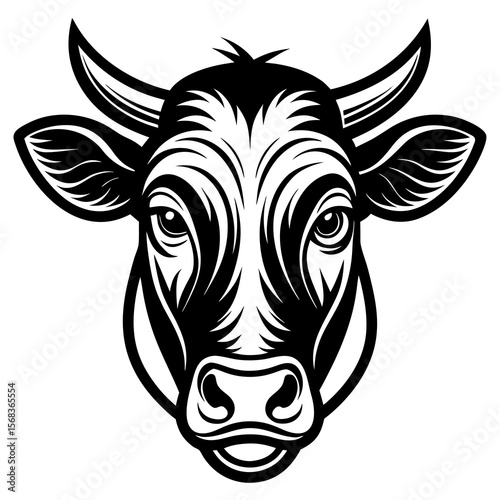 black and white cow