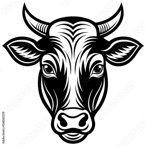 black and white cow