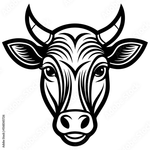 black and white cow