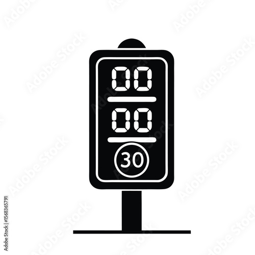 Digital Countdown Traffic Signal Icon – Vector Urban Road Signal
