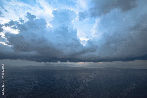 clouds over water