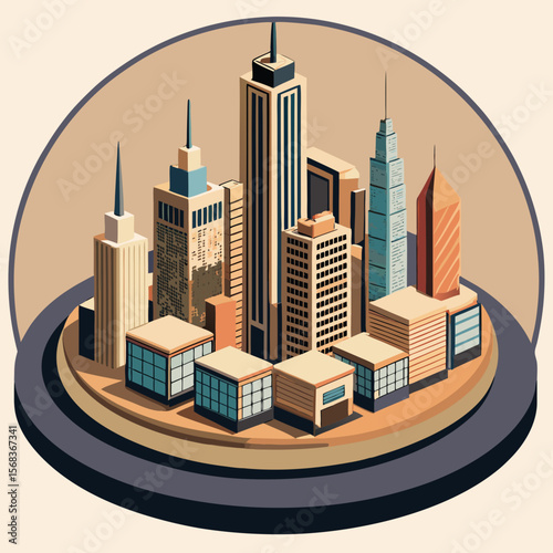 vector illustration of modern city