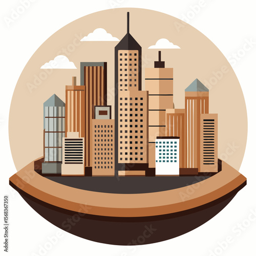 vector illustration of modern city