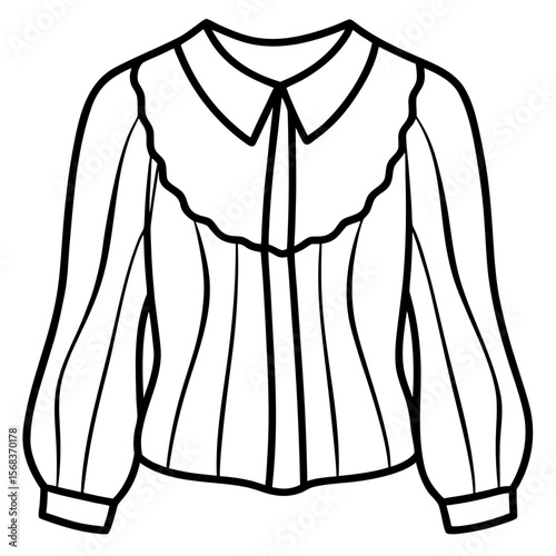 Chiffon Blouse Flat Vector Illustration