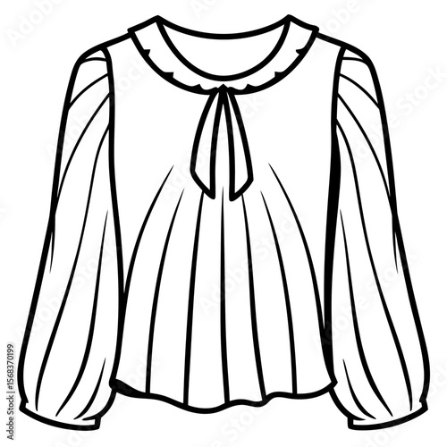 Chiffon Blouse Flat Vector Illustration