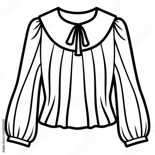 Chiffon Blouse Flat Vector Illustration