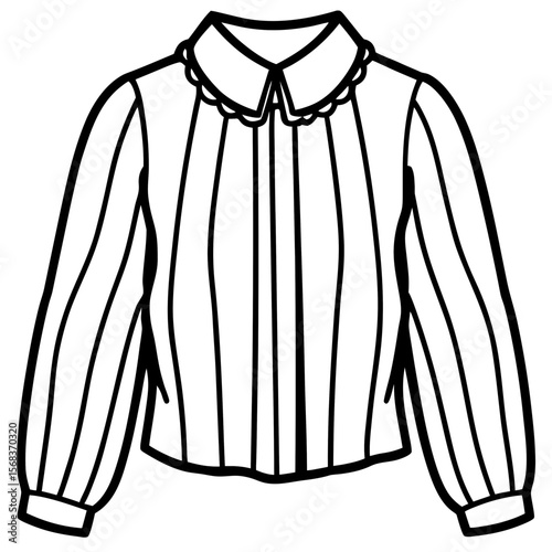 Chiffon Blouse Flat Vector Illustration
