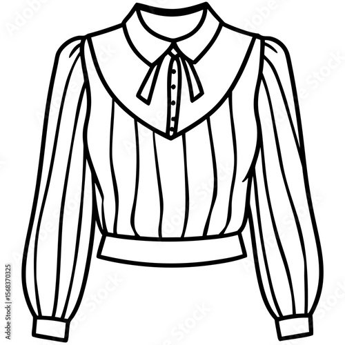 Chiffon Blouse Flat Vector Illustration
