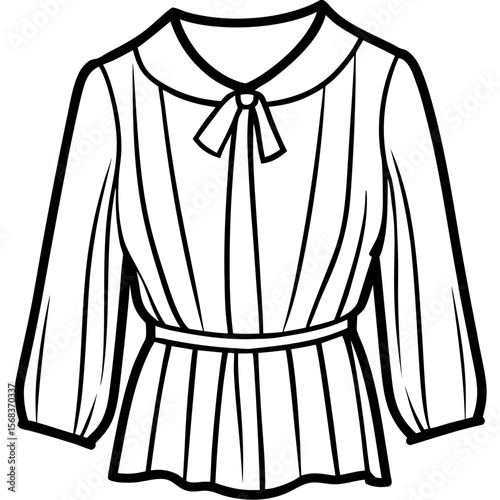Chiffon Blouse Flat Vector Illustration