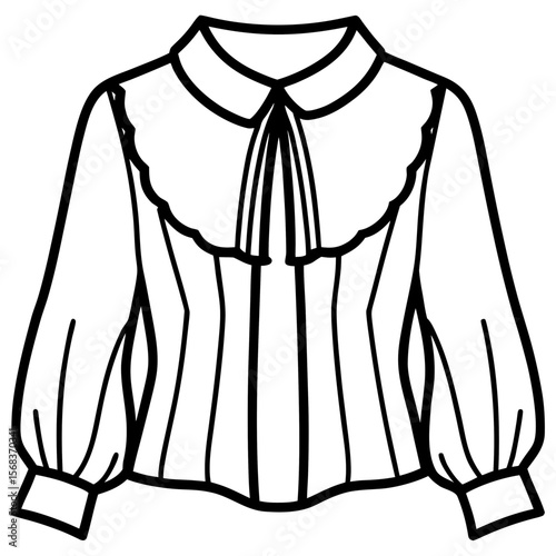 Chiffon Blouse Flat Vector Illustration