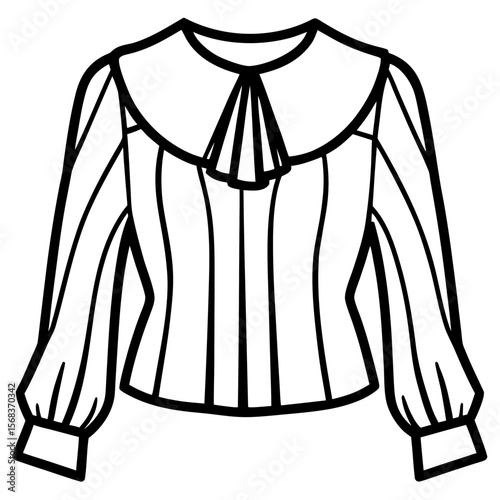 Chiffon Blouse Flat Vector Illustration