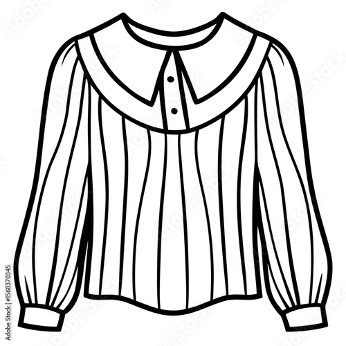 Chiffon Blouse Flat Vector Illustration