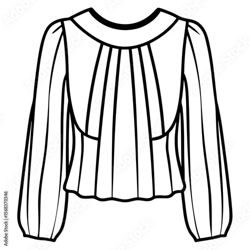 Chiffon Blouse Flat Vector Illustration
