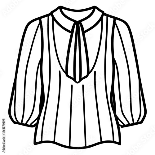 Chiffon Blouse Flat Vector Illustration