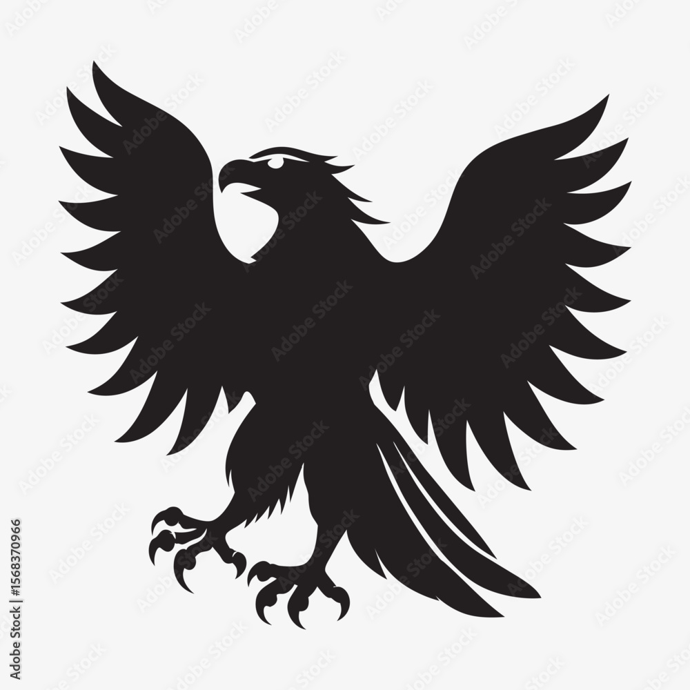 Fototapeta premium silhouette eagle on the white background 